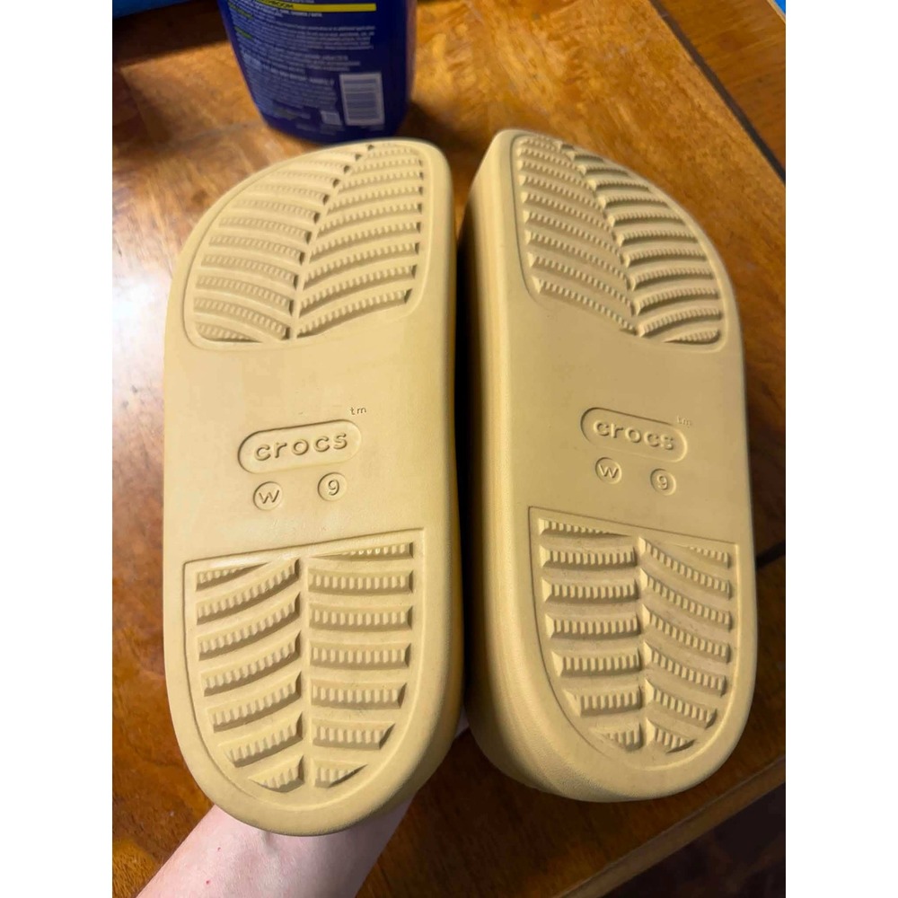 Crocs Womens 9 Tan Dylan Wheat Clog Platform Slip On Loafer Mule 209392-2Y2 - Picture 8 of 9